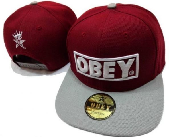 OBEY Novo Clasico Snapback Hip-Hop Boné de Beisebol Cinza